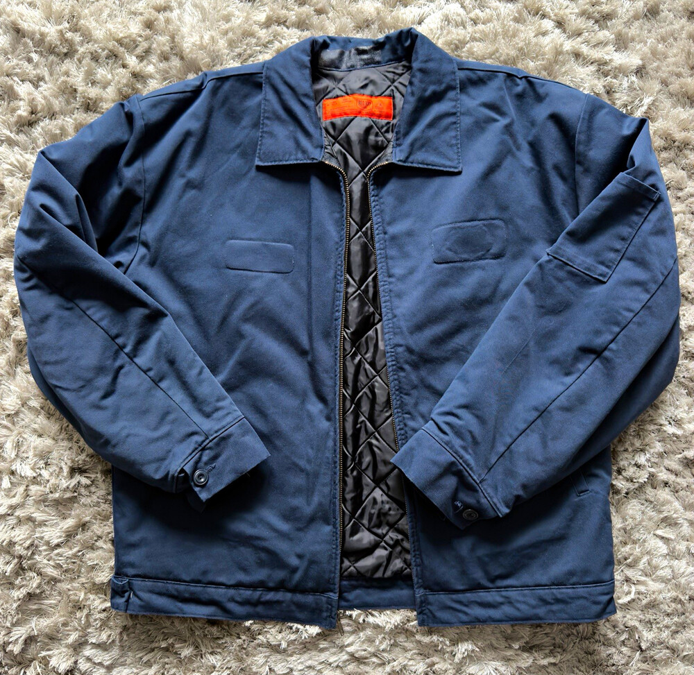 Red Kap JT22NV Men's Quilt Lined Full Zip Work Jacket Navy Size L